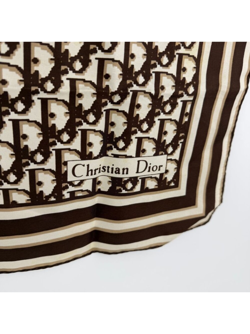 Dior Scarf Brown Silk Vintage - Picture 9 of 15